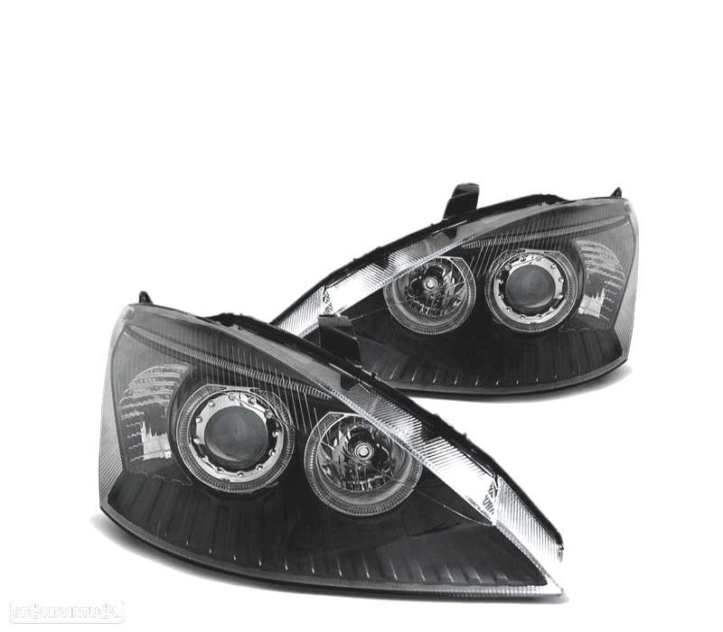 FARÓIS ANGEL EYES PARA FORD FOCUS I 98-01 BLACK PRETO - 2