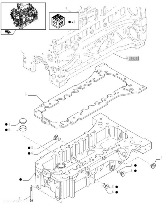 New Holland T6010 T6090 T6070 T7230 Miska oleju silnikow 2855274 - 1