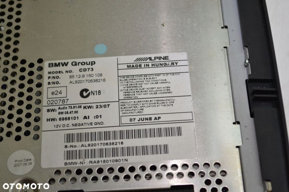 Radio BMW Professional CD BMW e90 e91 e92 e93 e87 9150109 - 5