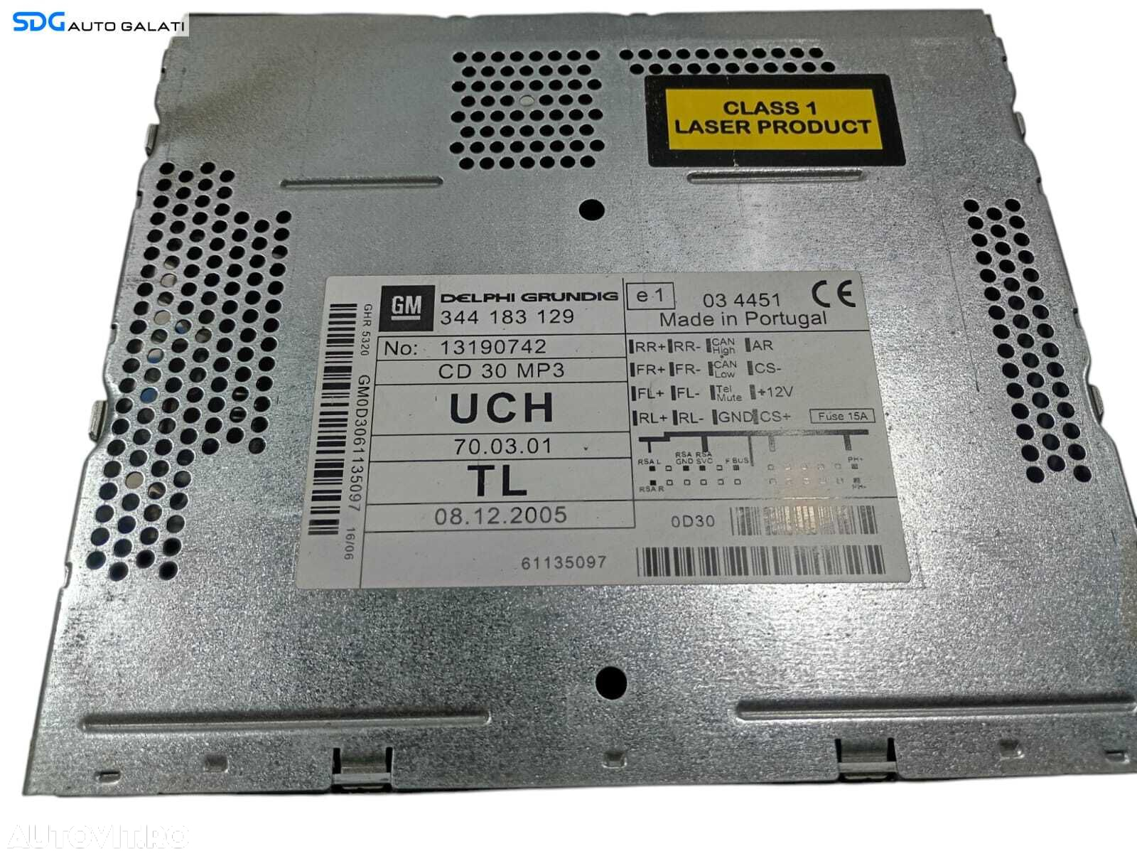 Unitate Radio CD Player CD30 MP3 Opel Zafira B 2005 - 2011 Cod 13190742 [LC0856] - 5