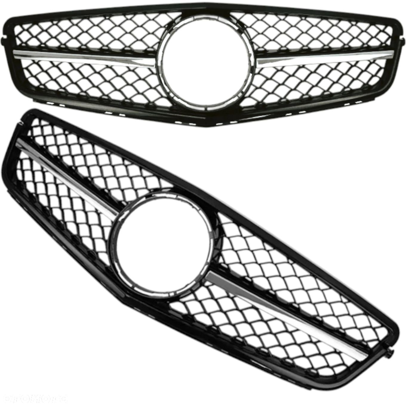 GRILL ATRAPA PRZEDNIA MERCEDES C W204 07-14 CZARNY POŁYSK GT CHROM - 1