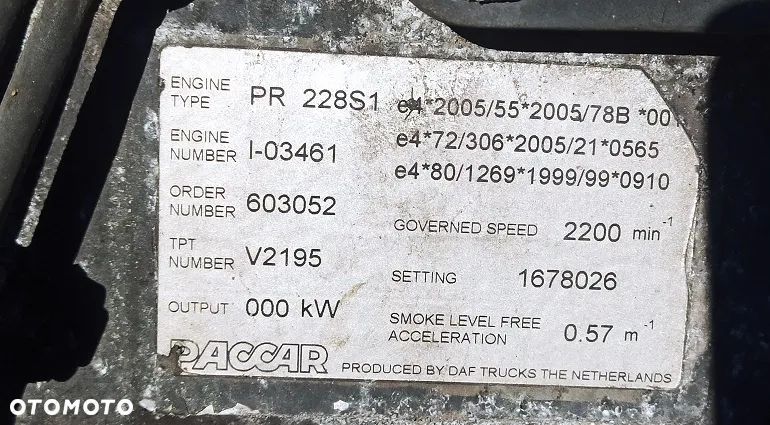 Silnik DAF CF 75 310KM PACCAR PR228S1 E4 - 3