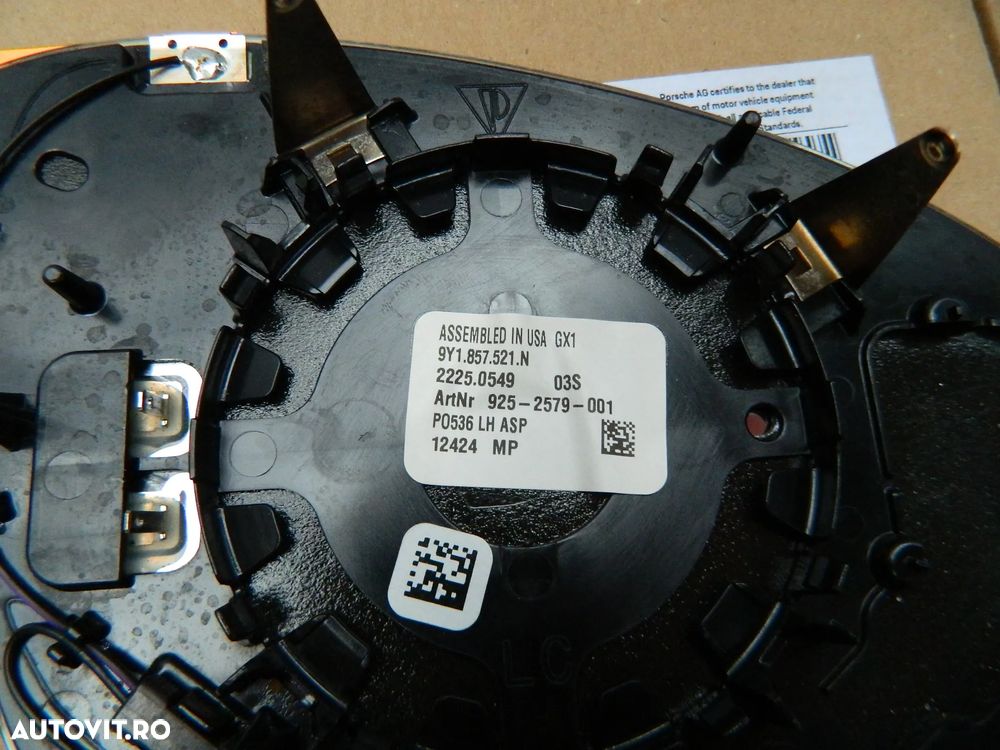 Geam ,Sticla oglinda stanga Porsche Cayenne 2018-2024 cod 9Y1.857.521.N 9Y1857521N - 4