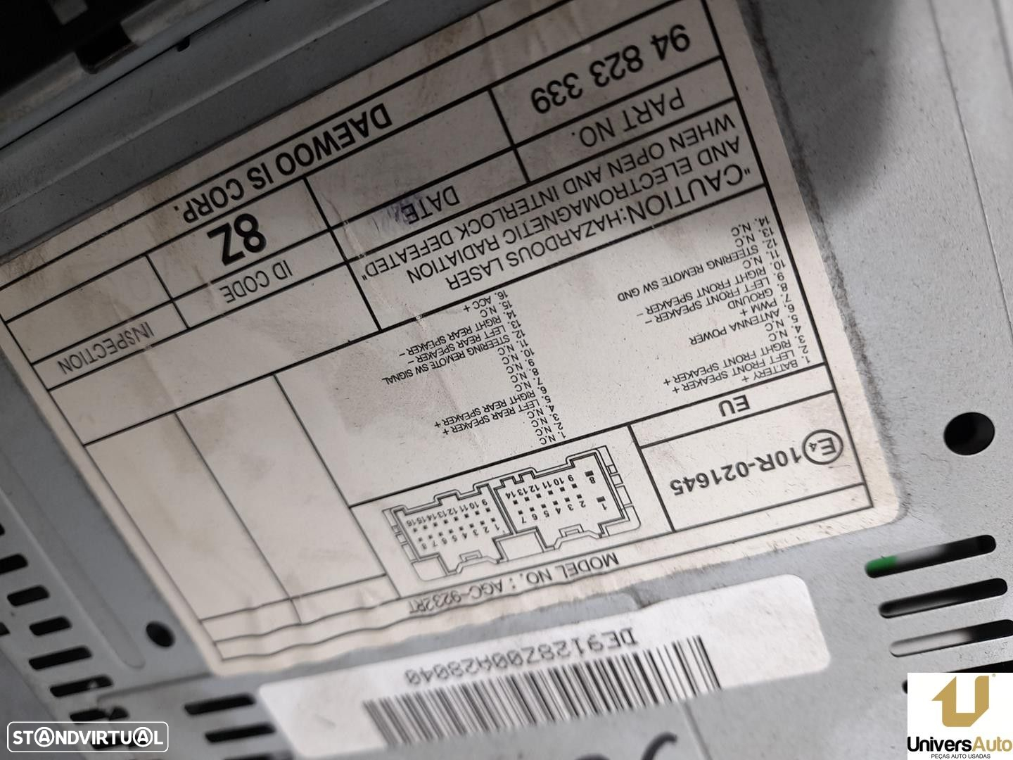 SISTEMA AUDIO / RADIO CD CHEVROLET AVEO / KALOS SEDAN 2010 -94823339 - 2