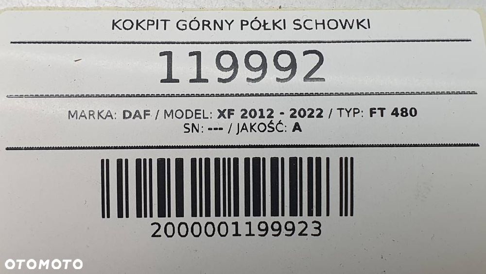 SCHOWEK SCHOWKI PÓŁKA DRZWICZKI DAF XF 106 LIFT EUROPA 2240226 - 16