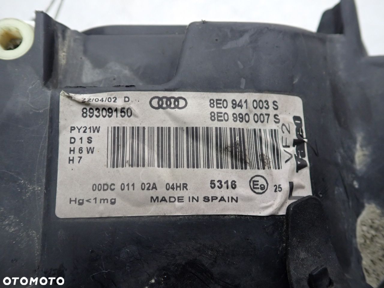 LAMPA LEWA PRZEDNIA XENON AUDI A4 B6 8E0941003S 89027892 - 9
