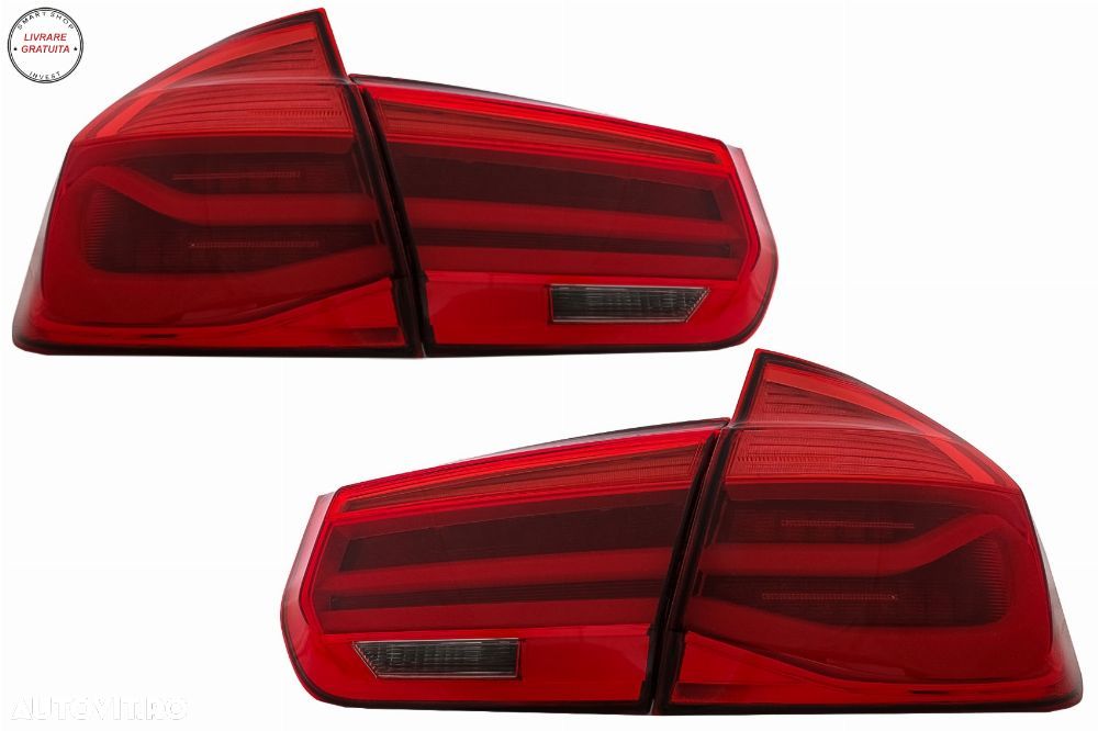 Stopuri LED BMW Seria 3 F30 (2011-2019) Rosu Clar LCI Design cu Semnal Dinamic Sec- livrare gratuita - 14