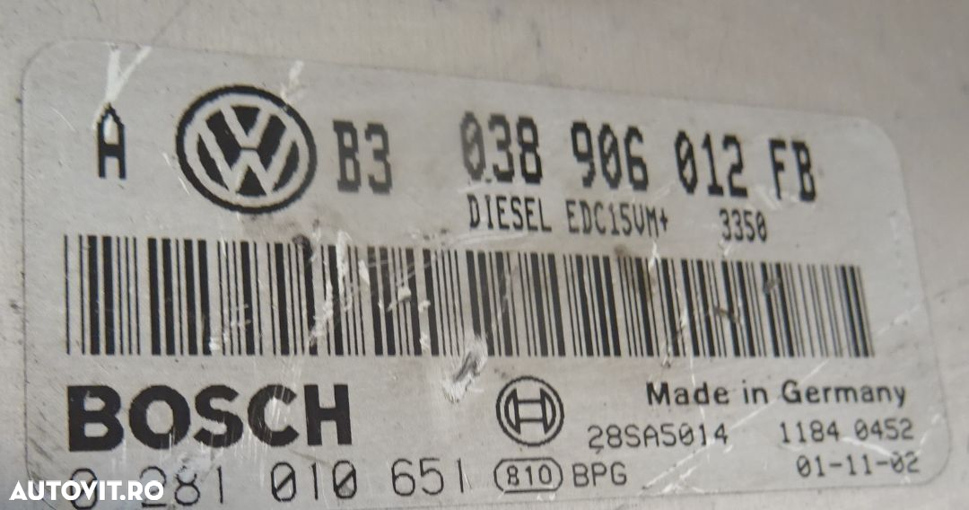 Calculator motor Volkswagen Golf 4 1.9 TDI din 2002 - 2