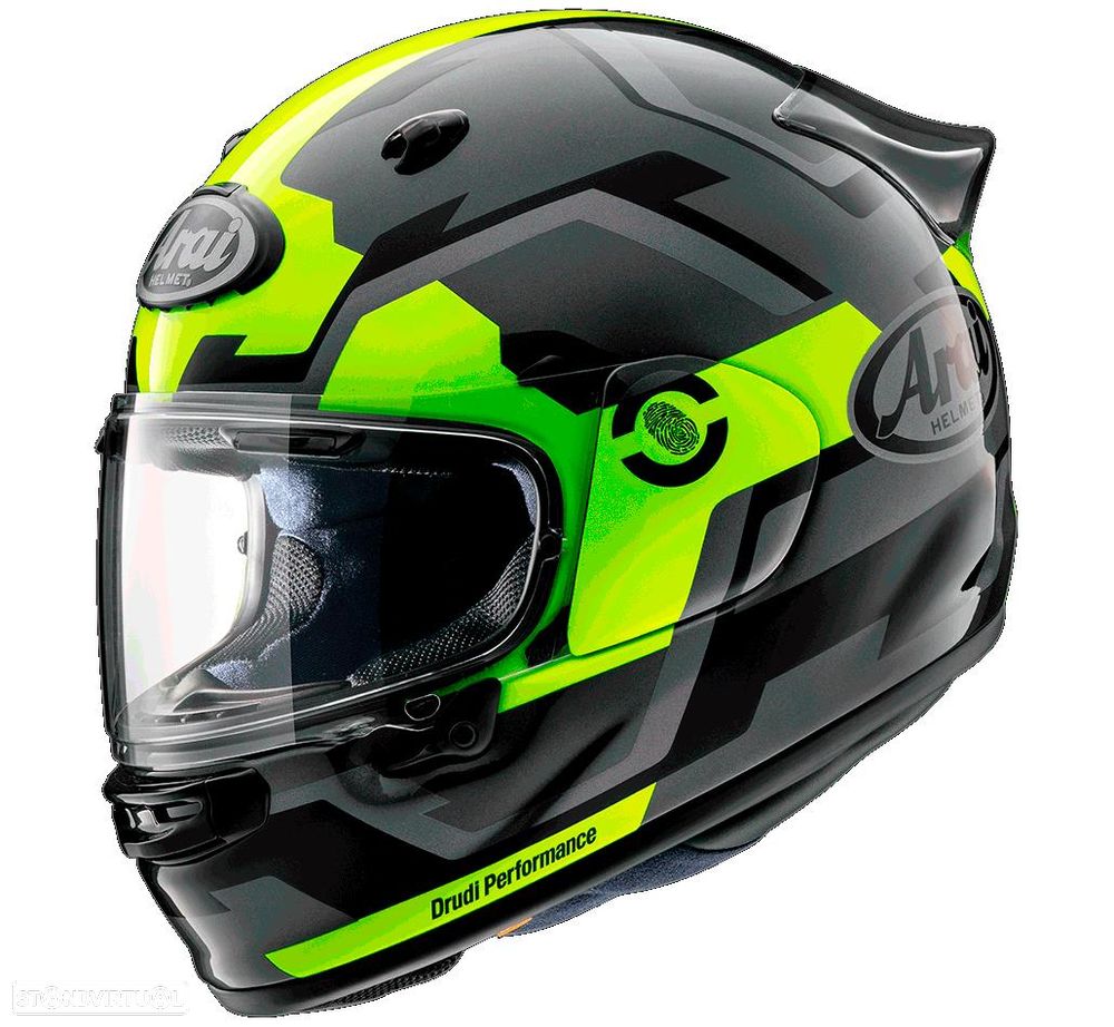 capacete arai quantic face preta/amarelo flúor - 1