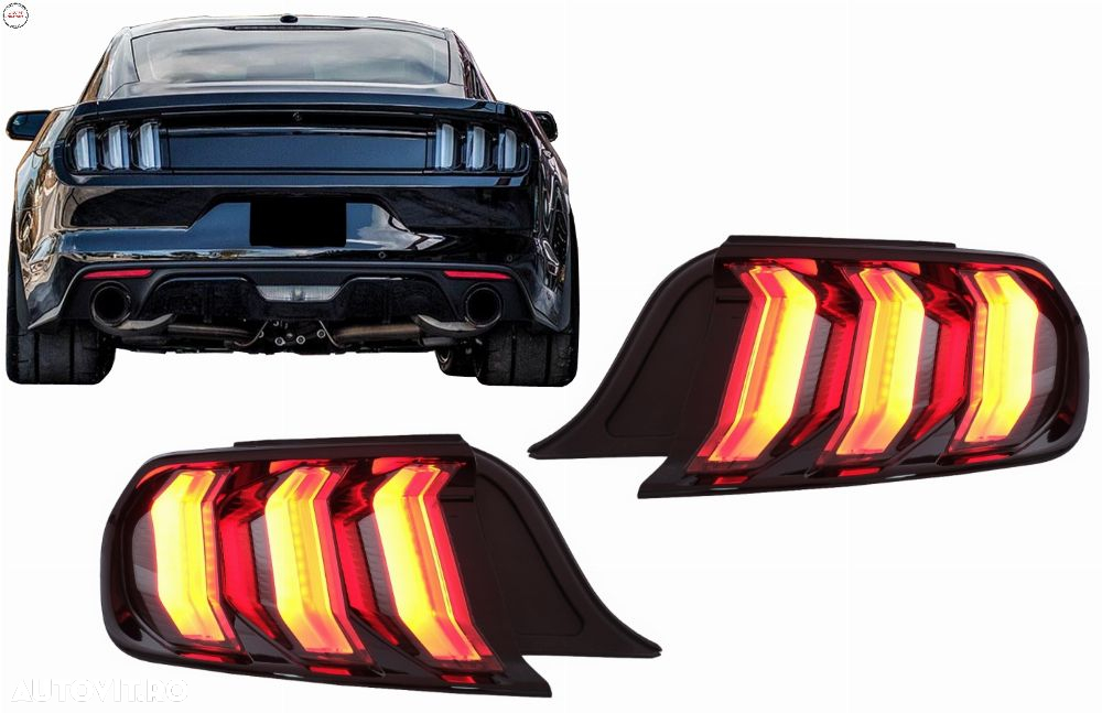 Stopuri Full LED Ford Mustang VI S550 (2015-2019) Fumuriu cu Semnal Dinamic Secven- livrare gratuita - 17