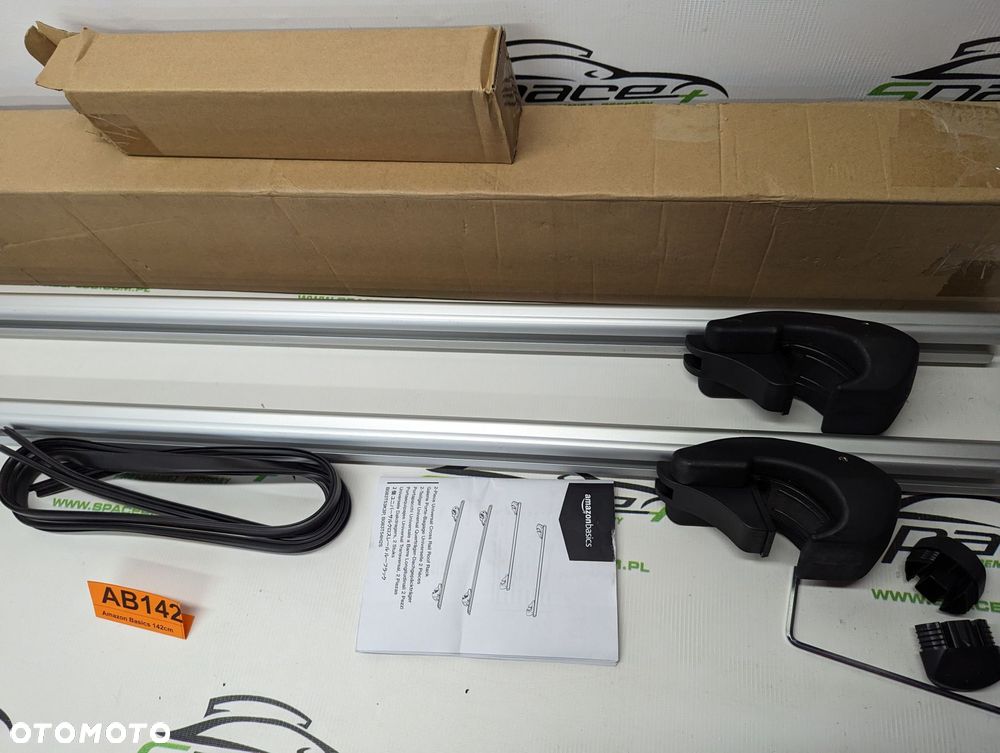 Bagażnik dachowy bazowy belki poprzeczki Amazon Basics 142cm B083T54H2S na otwarte relingi. - 6
