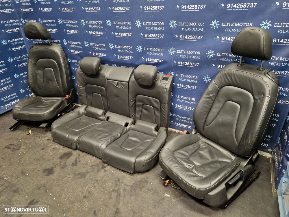 Jogo de bancos usados AUDI A5 8T COUPE PELE PRETOS - 1