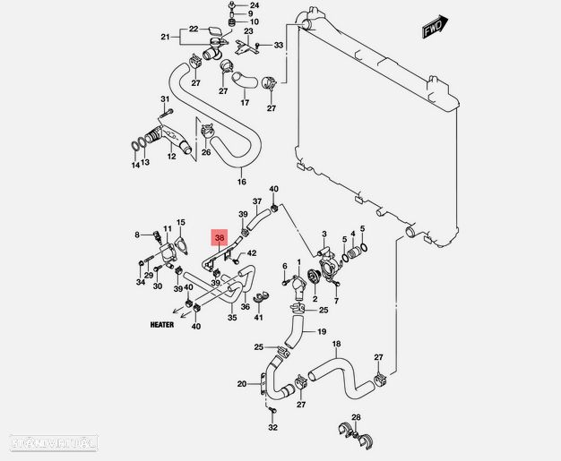 Tubo metálico do motor do Suzuki Jimny 1.3  17880-80A00 1788080A00 - 3