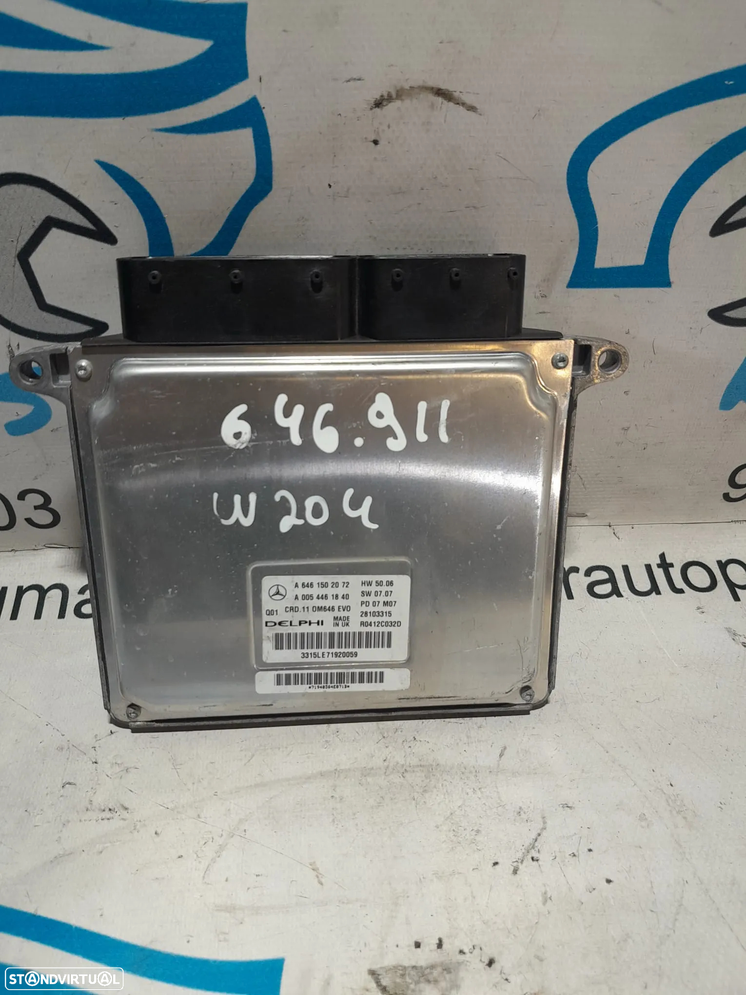 CENTRALINA ECU MOTOR MERCEDES BENZ C W204 220 CDI 16V 170CV OM646811 646811 A6461502072 6461502072 - 7