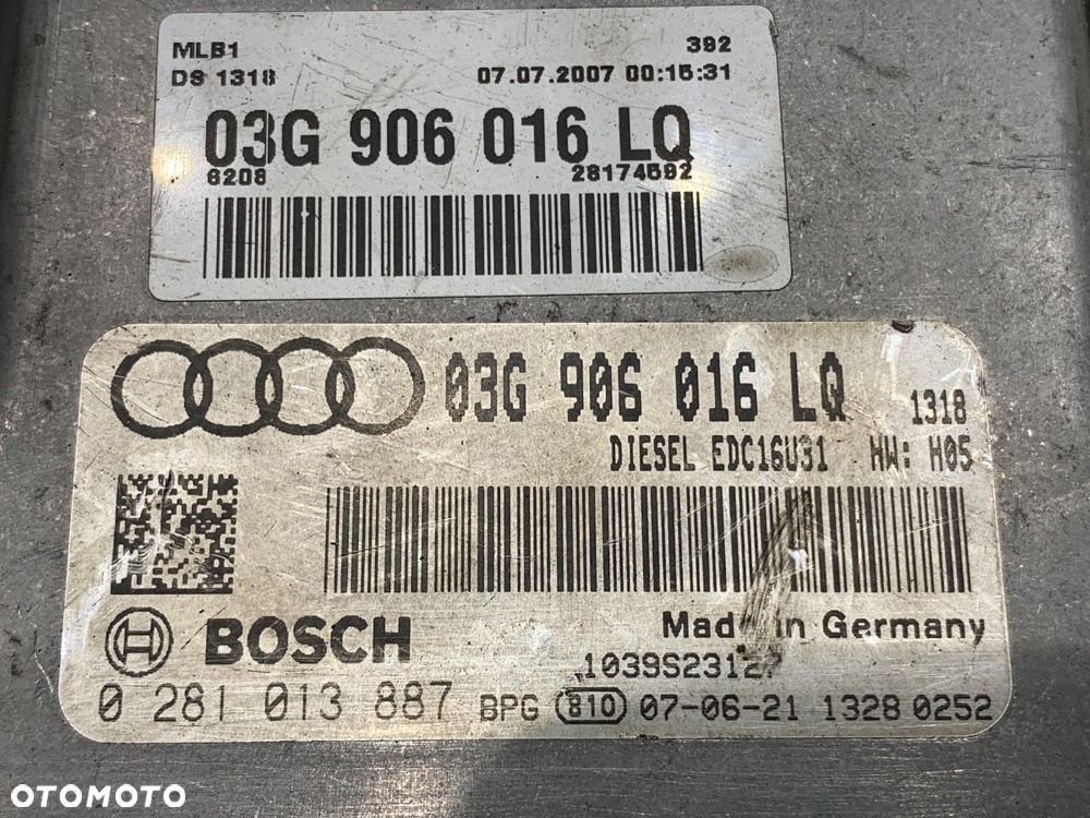 KOMPUTER SILNIKA  AUDI A4 B7 Avant (8ED) 2004 - 2008 2.0 TDI 125 kW [170 KM] olej napędowy 2006 - - 4