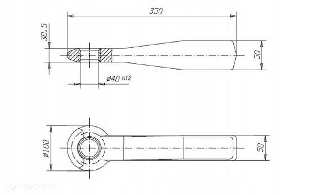 Cięgno ucho dyszla Pronar D40-A.B0.T30 - 2