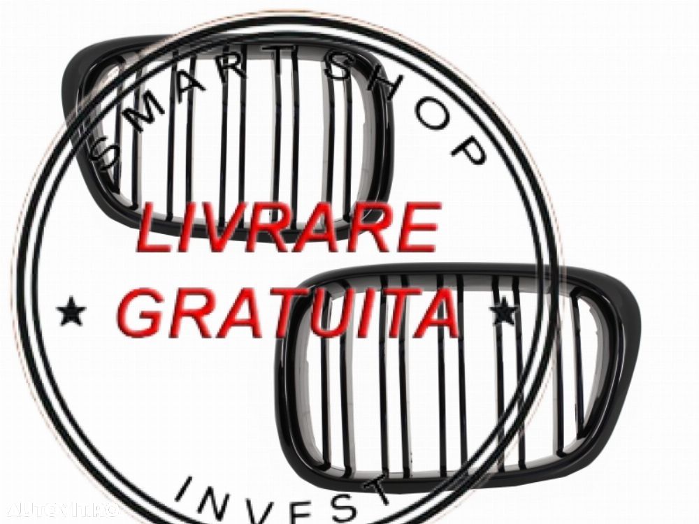 Bara Fata cu Grila Centrala Dubla Negru Lucios BMW seria 5 E39 (1995-2003) M5 Desi- livrare gratuita - 4