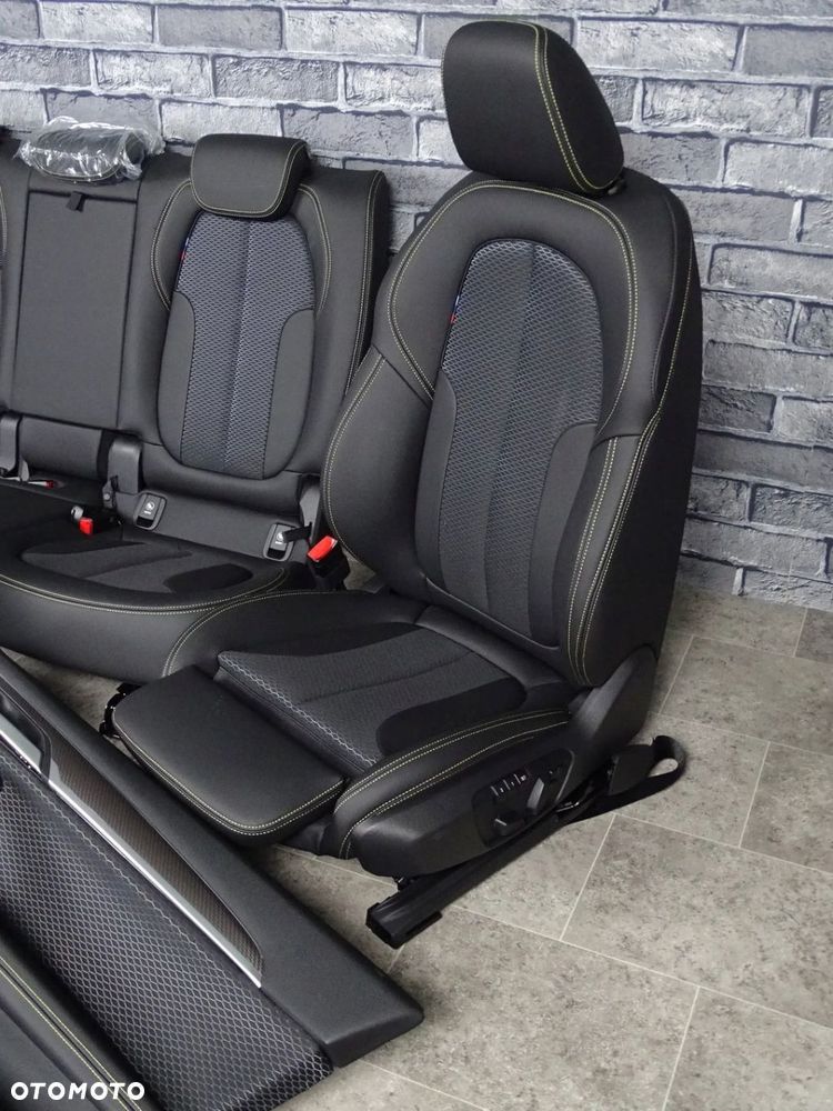 FOTELE KANAPA BOCZKI WNĘTRZE ŚRODEK BMW F39 X2 M-PAKIET ŻÓŁTA NIĆ SKÓRA NEW - 5