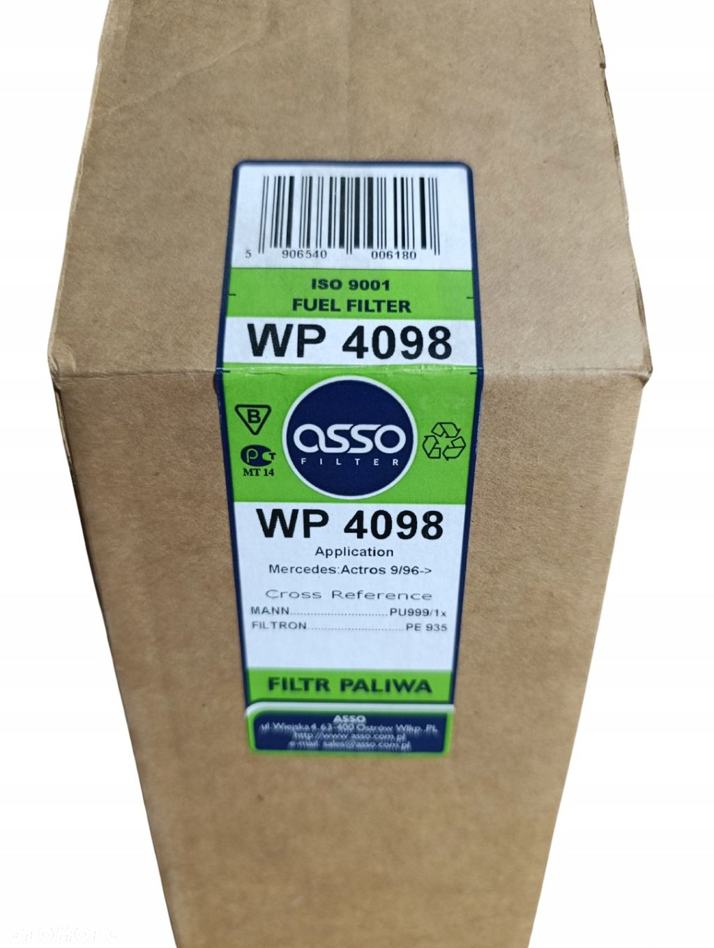 ASSO WP-4098 FILTR PALIWA MERCEDES ACTROS CLAAS DEMAG FAUN PU999/1X PE935 - 5