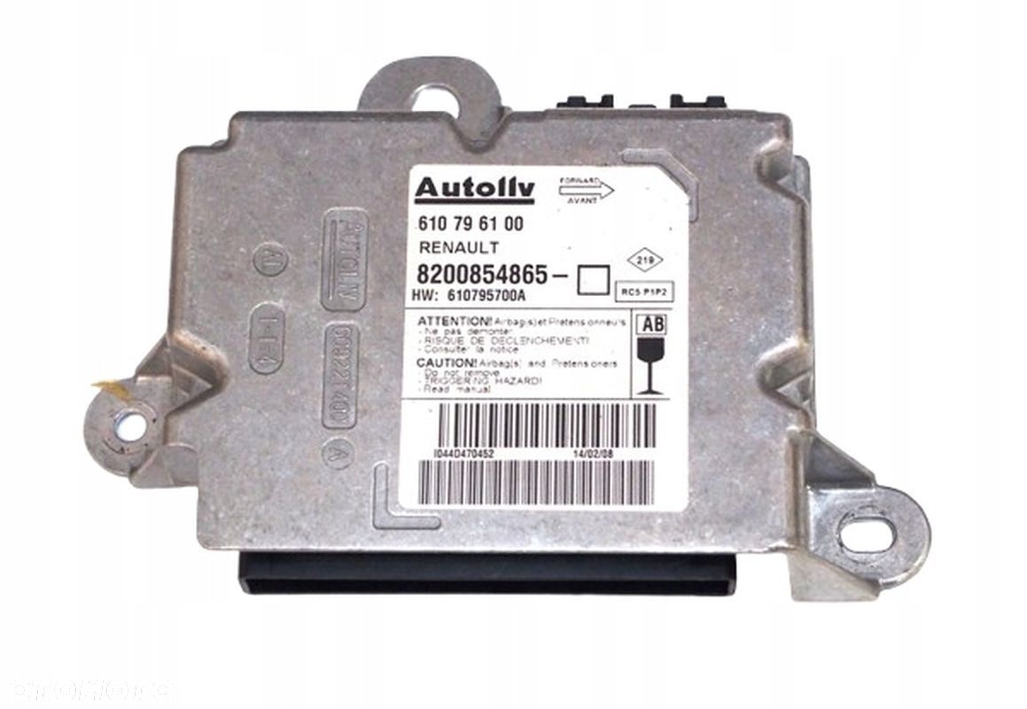 MODUŁ PODUSZEK AIR-BAG RENAULT CLIO III 8200854865 610796100 - 1
