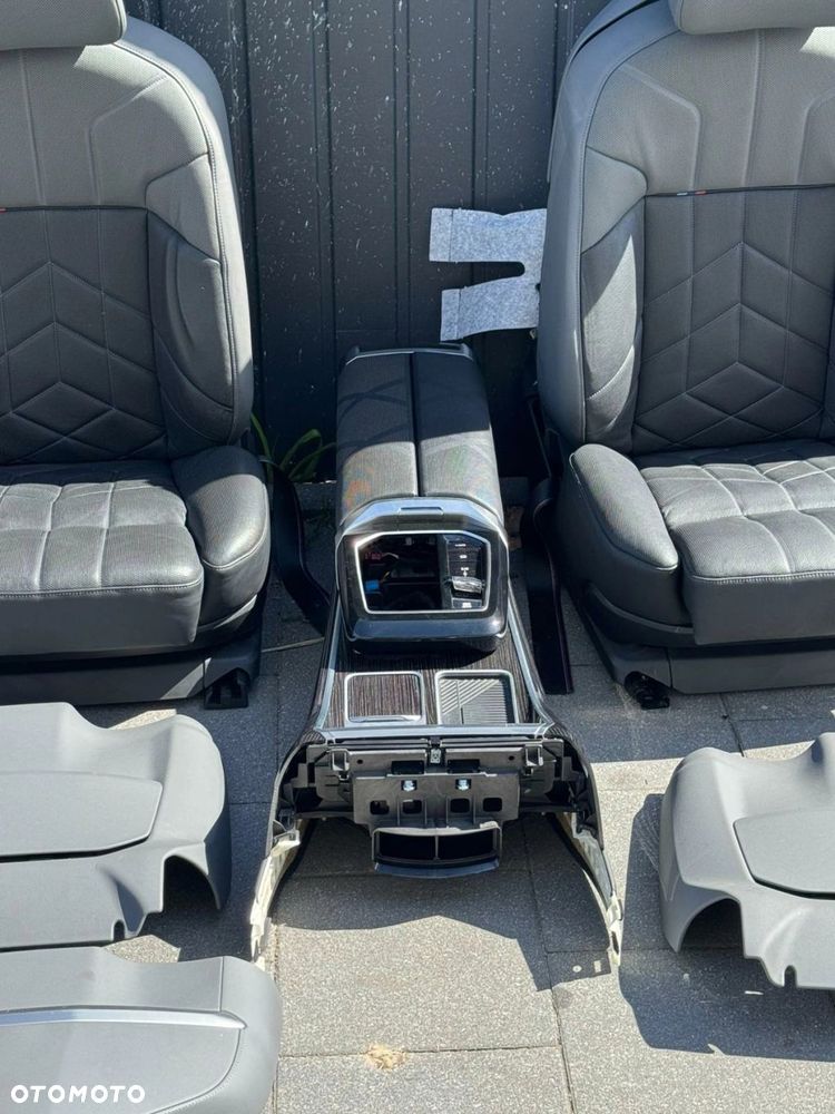 FOTELE TAPICERKA BMW 7 G70 SKÓRA MERINO CZARNY SZARY ATLAS WIELOFUNKCYJNE - 4