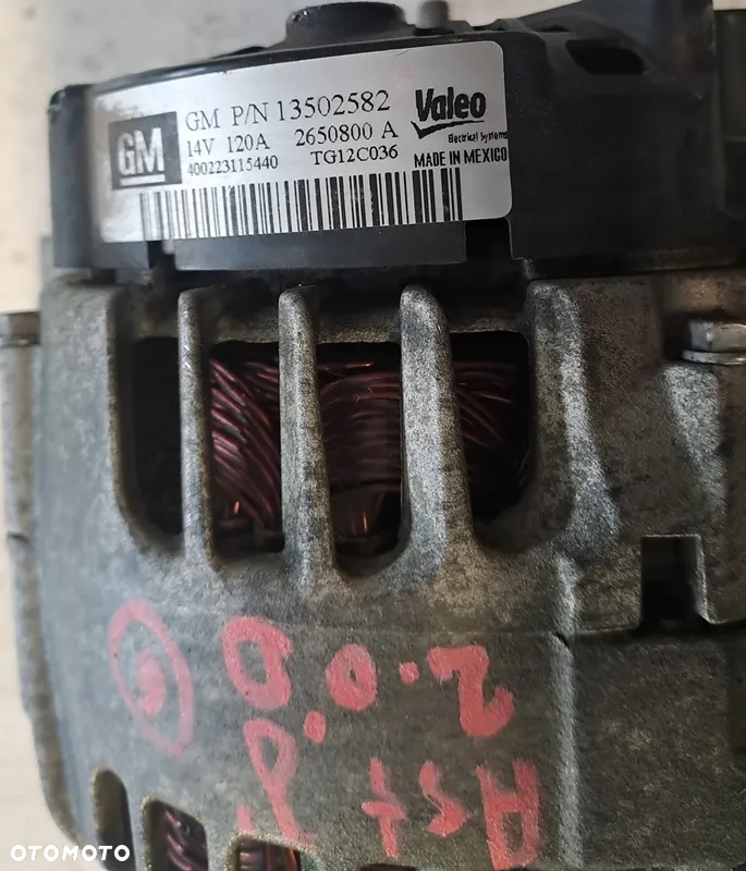 OPEL ASTRA J 2.0 CDTI ALTERNATOR 13502582 - 2
