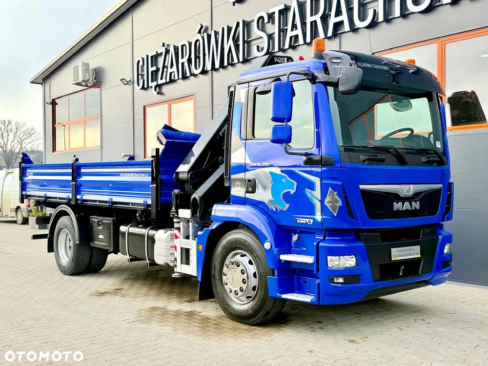 MAN MAN TGM TGL TGS 18.250 // E6 // wywrotka + HDS HMF z pilotem // 4x2 // budowlanka // kiper wywrot żuraw dzwig kran Crane - 15