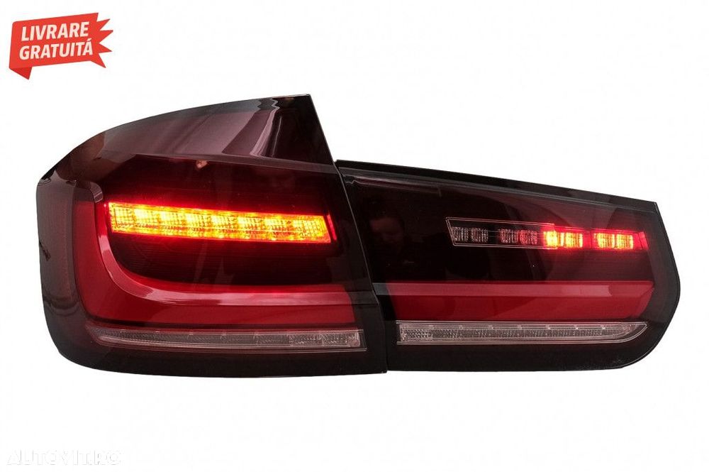 Stopuri LED BAR BMW Seria 3 F30 (2011-2019) Rosu Clar cu Semnal Dinami - 3