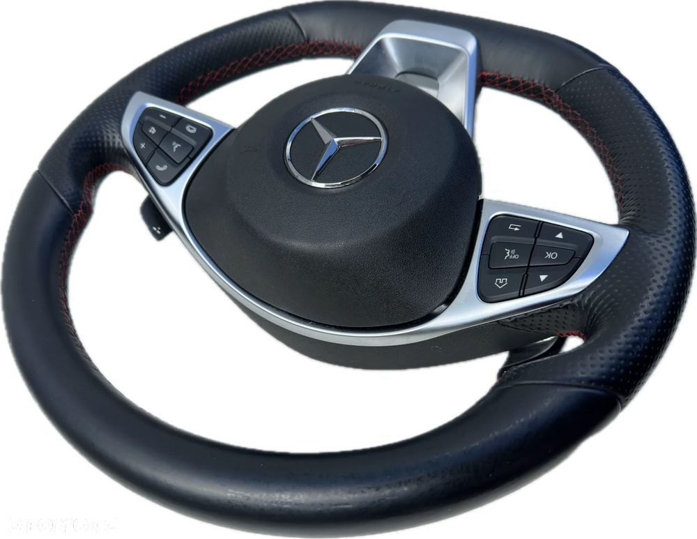 KIEROWNICA AMG SKORA CZERWONA NIC PODUSZKA AIRBAG KOMPLET MERCEDES C W205 GLC W253 ORYGINAL DEMONTAZ - 19