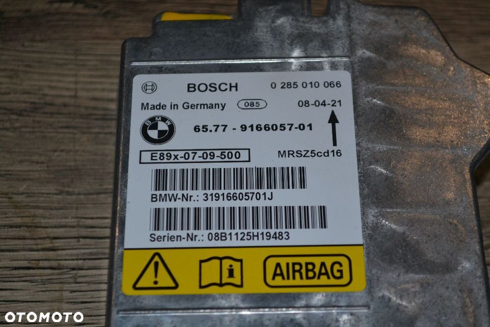 BMW STEROWNIK PODUSZEK SENSOR AIRBAG 0285010066 916605701 - 3