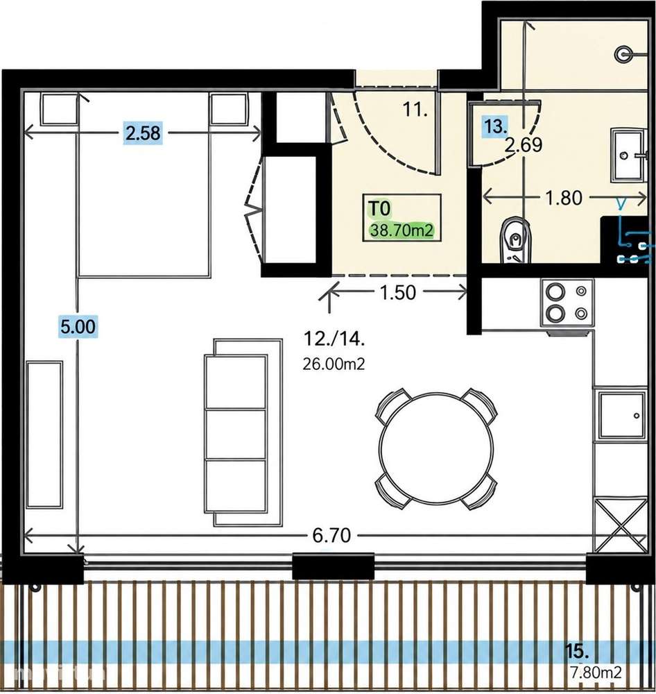 Apartamento T0 Venda em São Mamede de Infesta e Senhora da Hora,Matosi - Grande imagem: 3/16