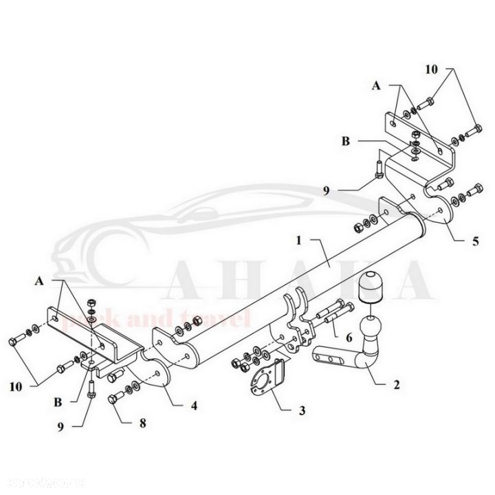 Hak Holowniczy Odkręcany Do Mitsubishi Lancer Sedan 1995-2003 - 2