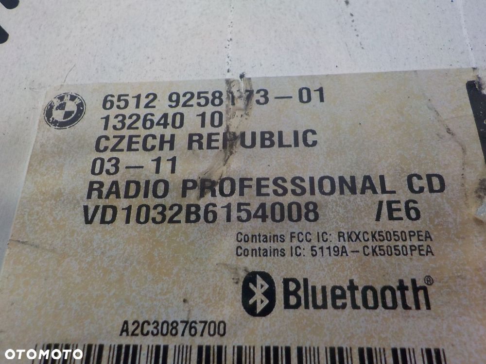 BMW E90 E87 RADIO FABRYCZNE BLUETOOTH 9258173-01 - 2