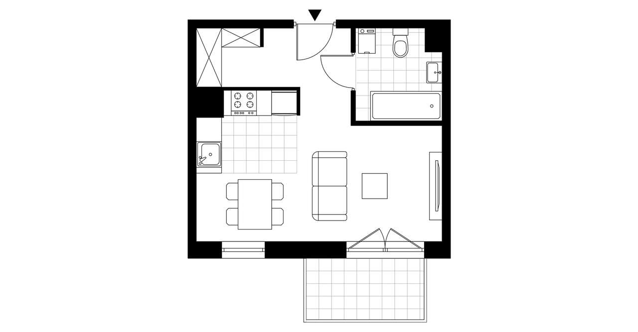 1-pokojowe mieszkanie 27m2 + balkon Bezpośrednio - Pełny obrazek: 4/13
