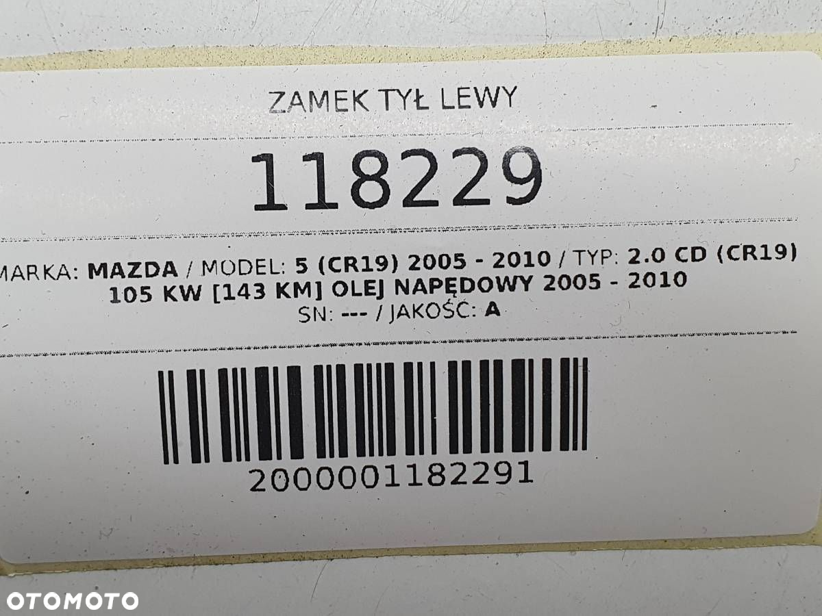 MECHANIZM SILNIK SILNICZEK DRZWI BOCZNYCH PRZESÓWNYCH MAZDA 5 CR19 - 9