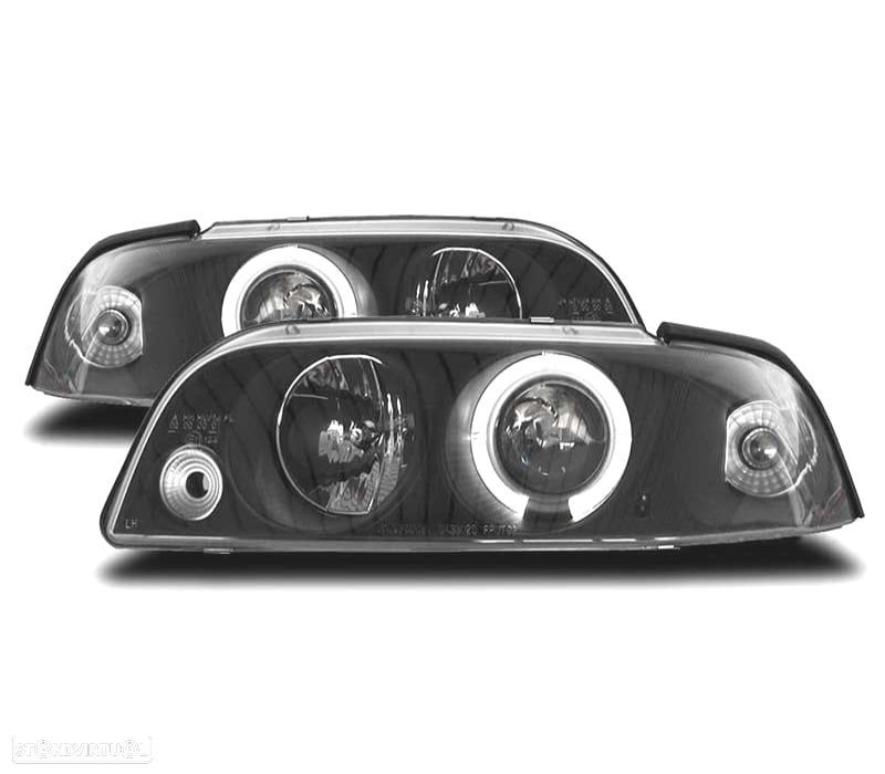 FARÓIS ANGEL EYES FIAT PUNTO 93-99 FUNDO PRETO CCFL - 3