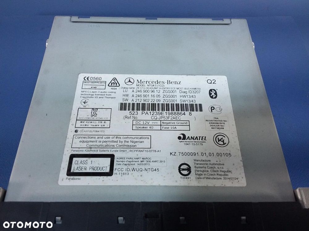 MERCEDES CLA W117 W176 RADIO NAVI NTG 4.5 KOMPLET A2469009612 - 6