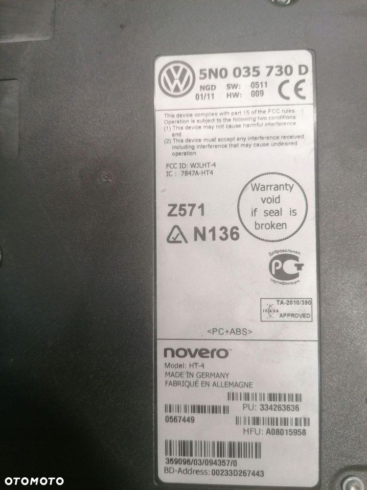 moduł sterownik bluetooth vw passat b7 5n0035730d - 4