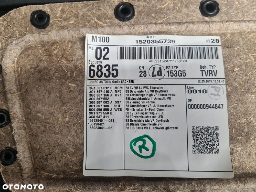 VOLKSWAGEN PASSAT B8 KOMBI TAPICERKA KOMPLET TITANSCHWARZ - 11