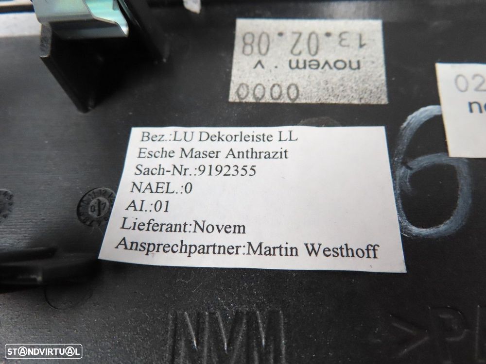 Friso do tablier em Madeira Freixo Direito Seminovo/ Original BMW 7 (F01, F02, F... - 4