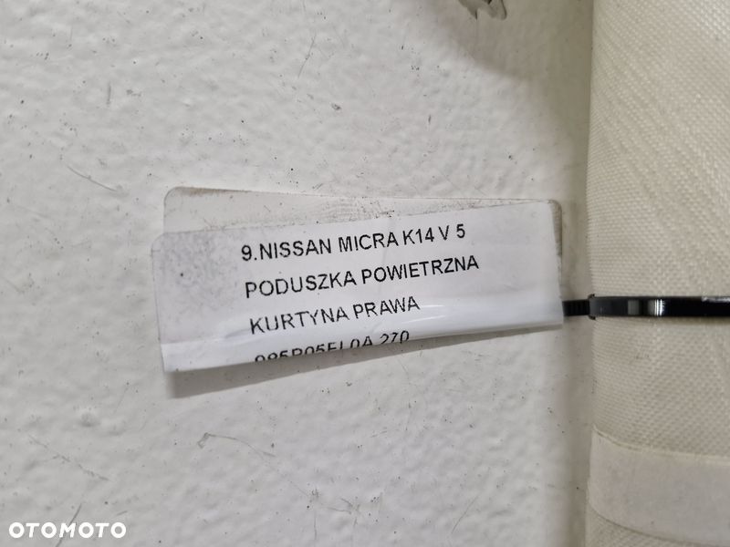 NISSAN MICRA K14 V 5 PODUSZKA POWIETRZNA KURTYNA PRAWA 985P05FL0A - 8