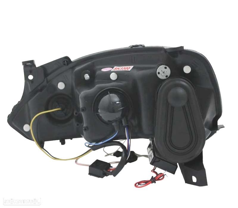 FARÓIS ANGEL EYES CCFL OPEL CORSA C 00-06 FUNDO PRETO - 4