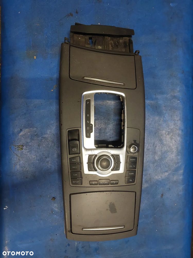 Tunel środkowy sterownik MMI Audi A6 C6 KOMPLETNY 4F1862533 Schowek cupholder 4F1857951C Panel podświetlenie biegów 4F1713463B dźwignia dźwigienka włącznik hamulca ręcznego - 2