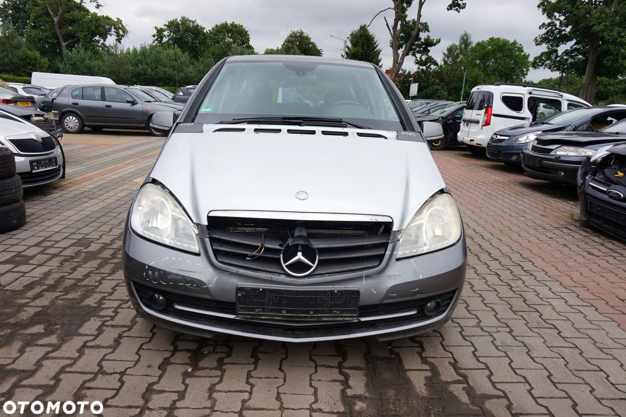 MASKA ZDERZAK BŁOTNIKI LAMPY A-KLASA W169 LIFT 787  MERCEDES 2008-2012 SREBRNY PRZÓD KOMPLETNY - 1