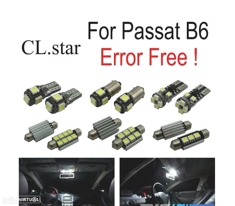 KIT COMPLETO 14 LAMPADAS LED INTERIOR PARA VOLKSWAGEN VW PASSAT B6 06-11 - 2