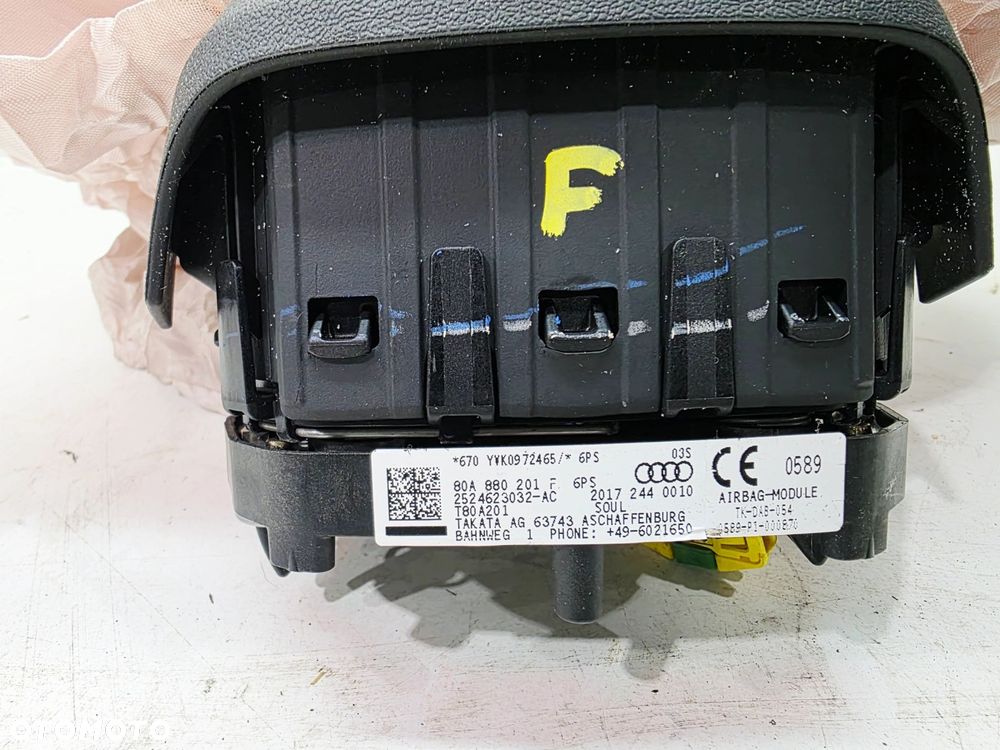 PODUSZKA POWIETRZNA KIEROWCY AUDI Q5 FY 80A880201F 6PS WYSTRZELONA - 4