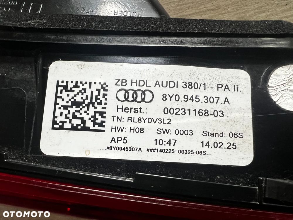 AUDI A3 RS3 8Y 8Y0 SEDAN LIFT lampy LED tył tylne KOMPLET 8Y0945207C 8Y0945307A 8Y0208C 8Y0945308A - 8