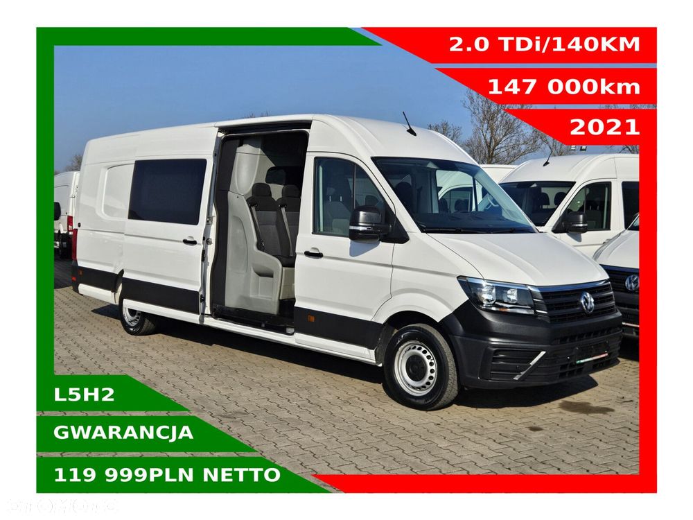 Volkswagen Crafter L5H2 *119999zł NETTO* Brygadówka 6 osób 2.0TDi/140KM - 1