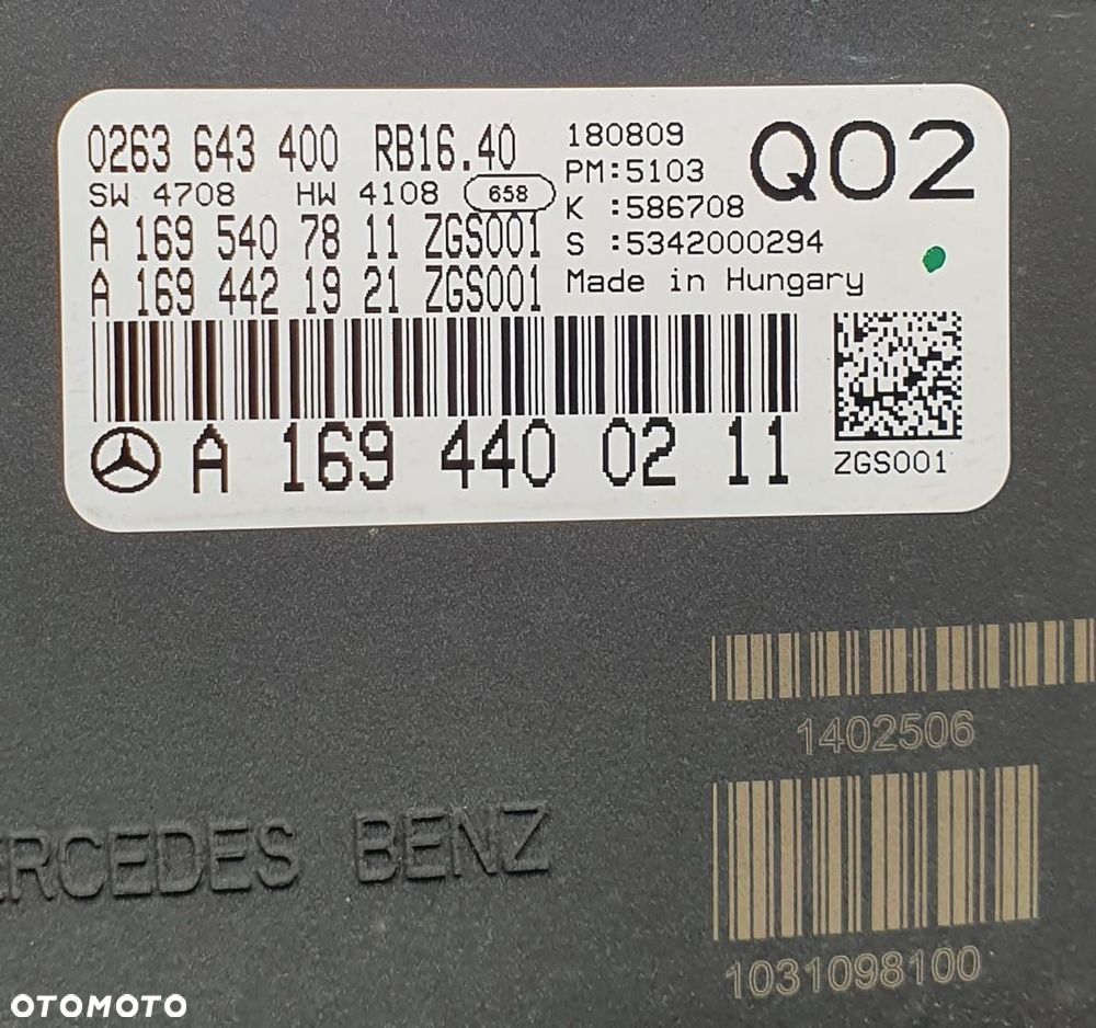 LICZNIK MERCEDES W169 1.5 A1694400211 EUROPA - 7