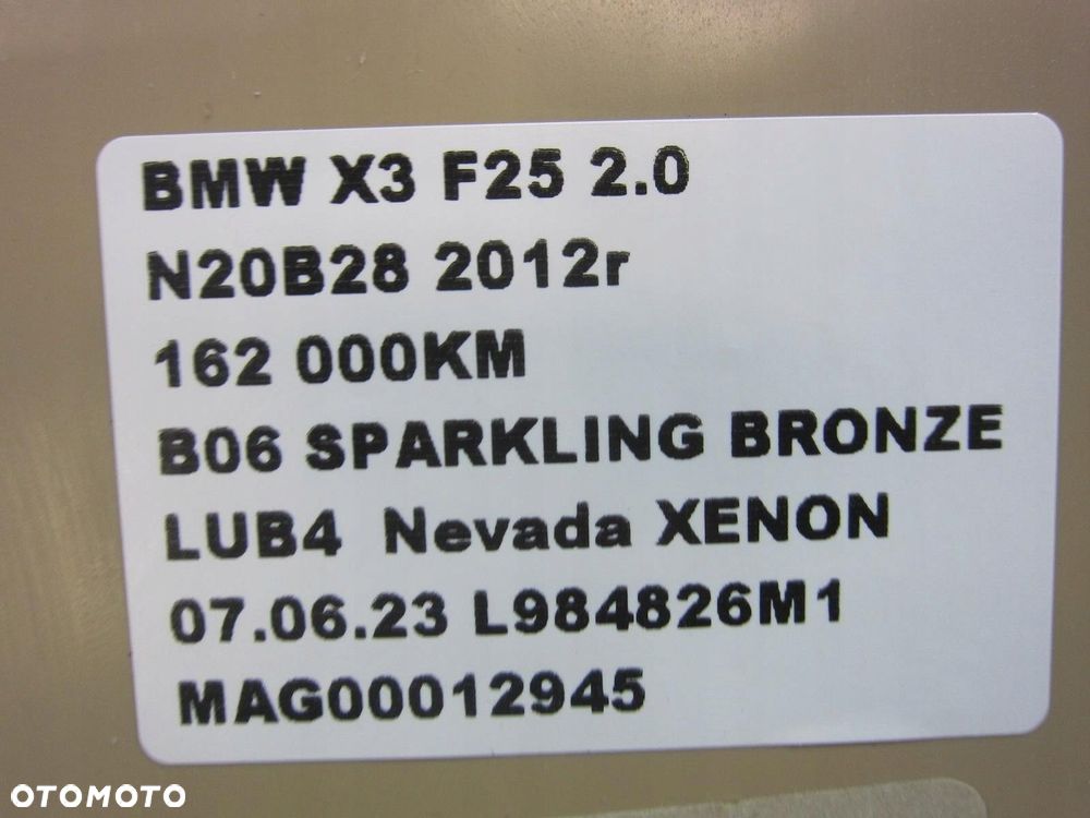 BMW X3 F25 X4 SCHOWEK PO STRONIE KIEROWCY 9222028 - 7